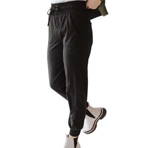 Albion Destination Jogger Pants Wide Waistband Drawstring Casual Black XXS